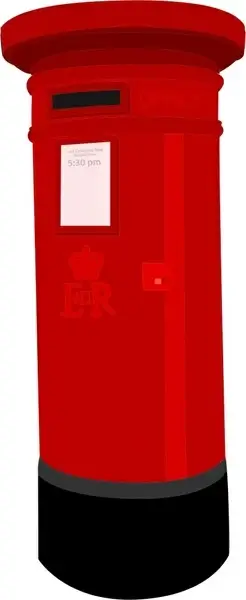 3d red post box vector illustration