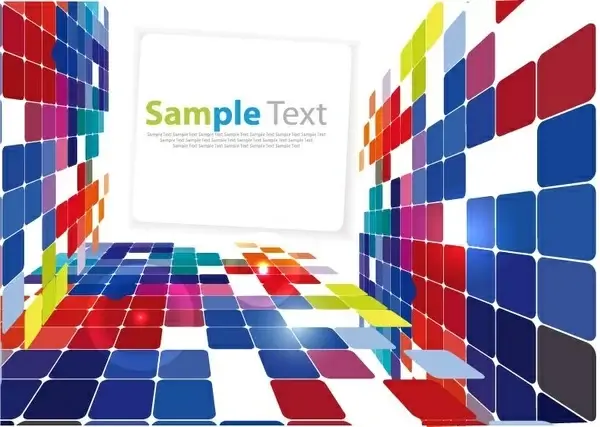 3D Square Background Vector