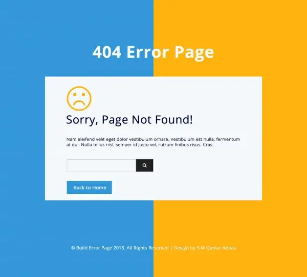 404 error page web template