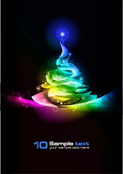 christmas background dark colorful dynamic sparkling tree icon
