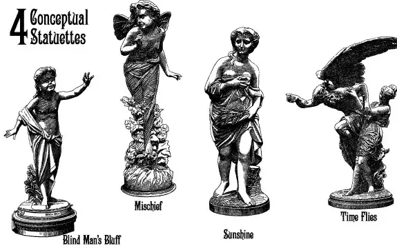 4 Statuette Vectors Portraying 4 Concepts