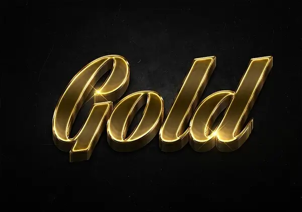 52 3d shiny gold text effects preview