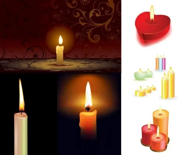 5 candles vector