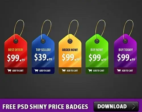 5 Free PSD Shiny Price Badges 
