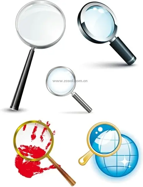 5 magnifying glass vector