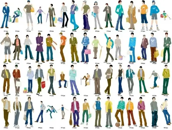 60 men vector fashion models