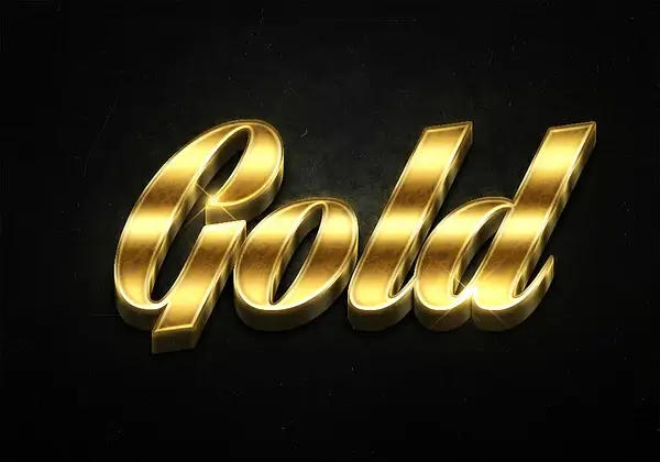 64 3d shiny gold text effects preview
