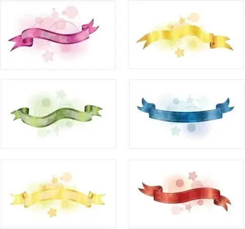 colorful ribbons collection shiny curves style