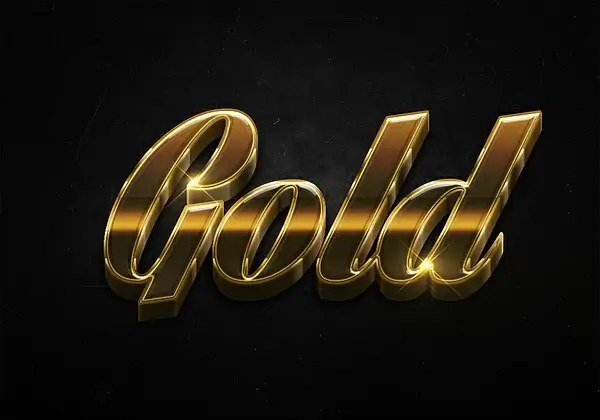 84 3d shiny gold text effects preview