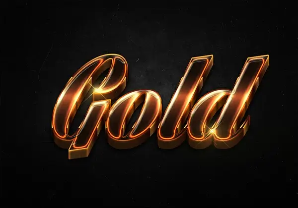 85 3d shiny gold text effects preview