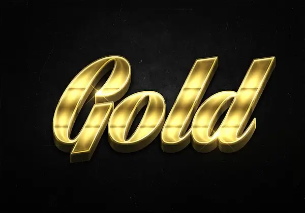 86 3d shiny gold text effects preview