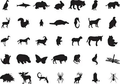 Wild animals icons collection black silhouettes sketch Vectors graphic art  designs in editable .ai .eps .svg .cdr format free and easy download  unlimit id:147371