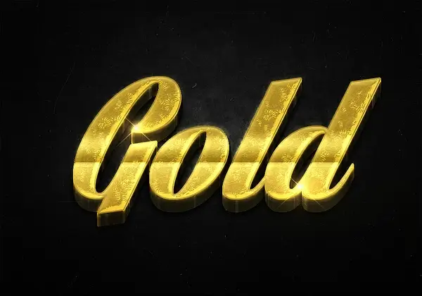 92 3d shiny gold text effects preview