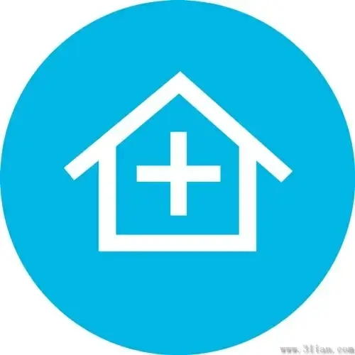 a blue house icon vector