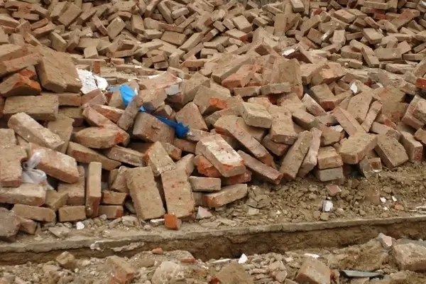 a pile of bricks