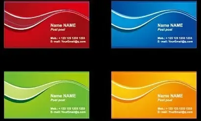 name card templates colorful curved decoration