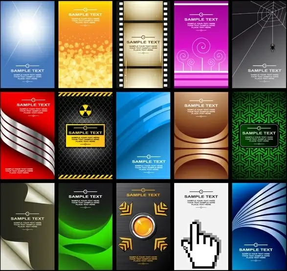 a variety of card background vector