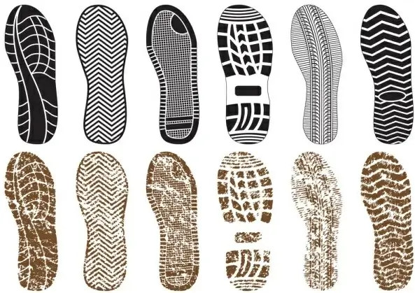 a variety of fine shoe print 03 vector