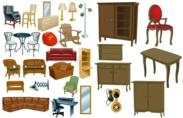 a variety of furniture furniture clip art
