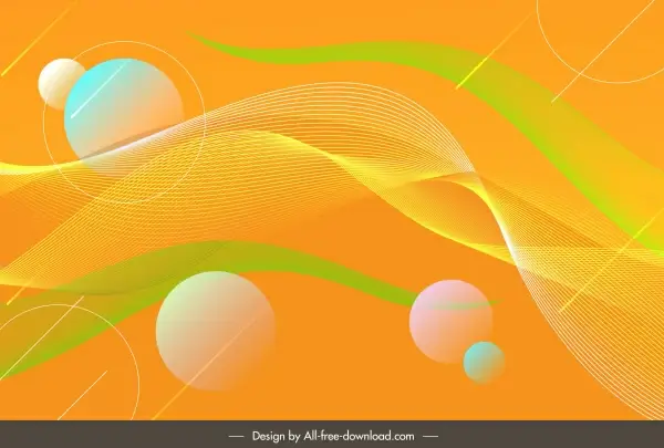 abstract background bright colorful circles swirled lines decor