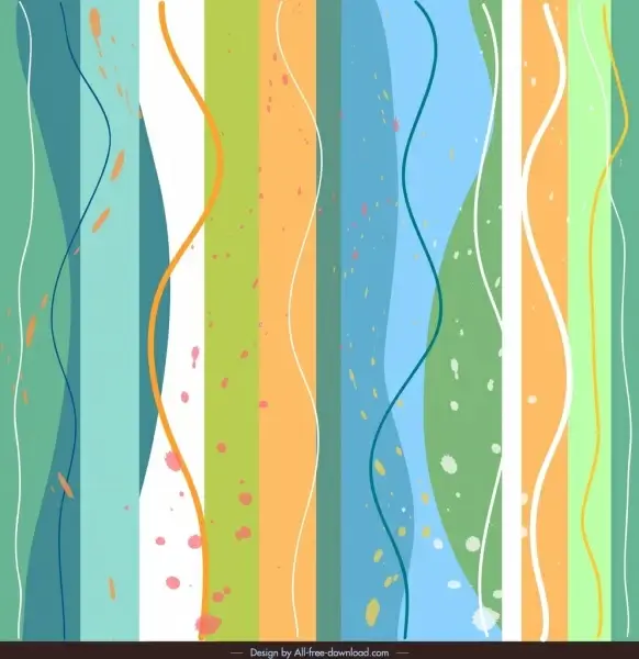 abstract background colorful vertical flat curves stripes decor