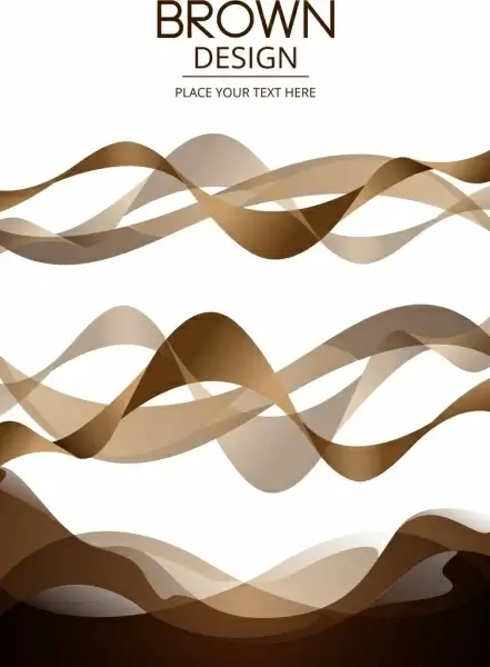 abstract background design elements 3d curved brown lines