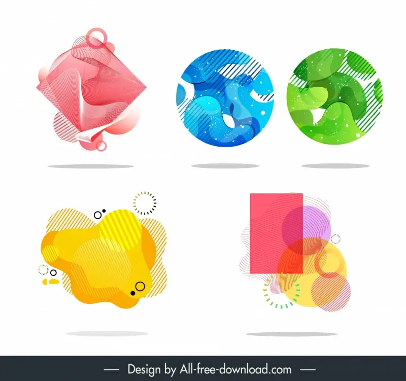 abstract background design elements collection  modern dynamic geometric shapes