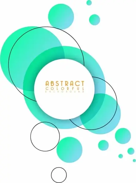 abstract background green flat circles sketch