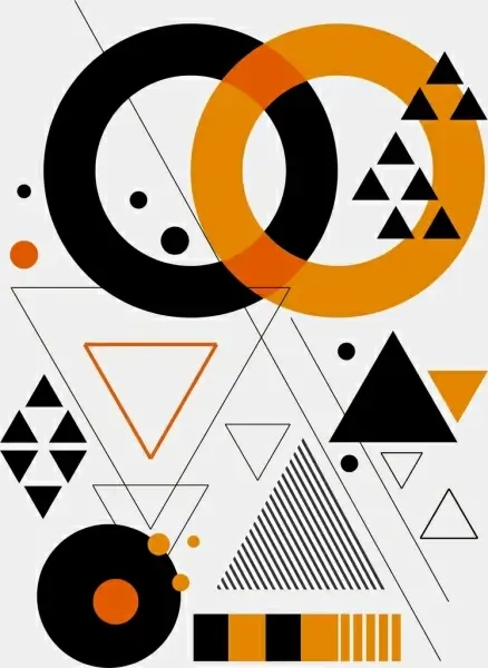 abstract background modern geometric design circles triangles decor 
