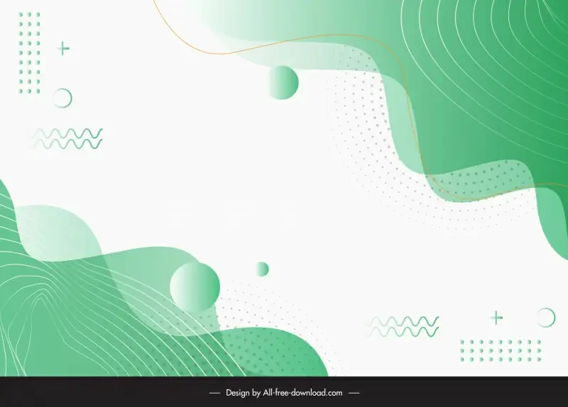 abstract background template flat waving lines circles