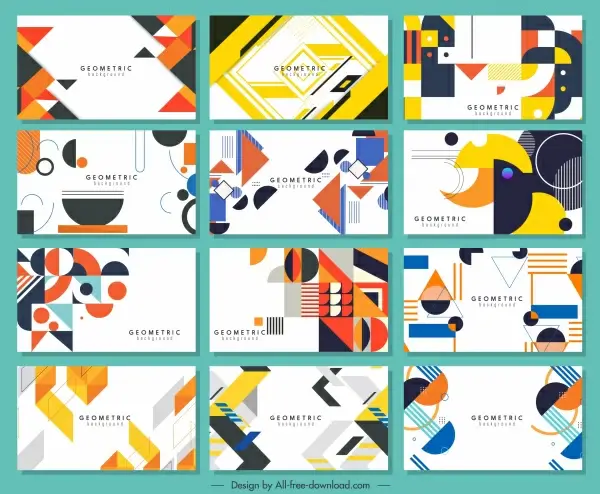 abstract background templates collection colorful flat geometric decor