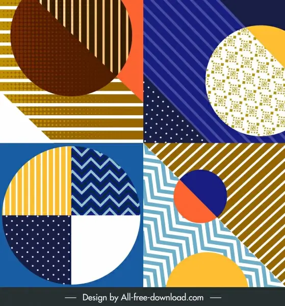 abstract background templates colorful flat circles decor