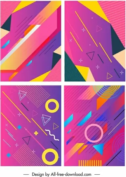 abstract background templates flat colorful geometric decor