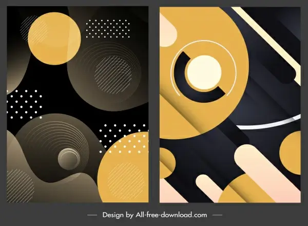 abstract background templates modern dark circles decor