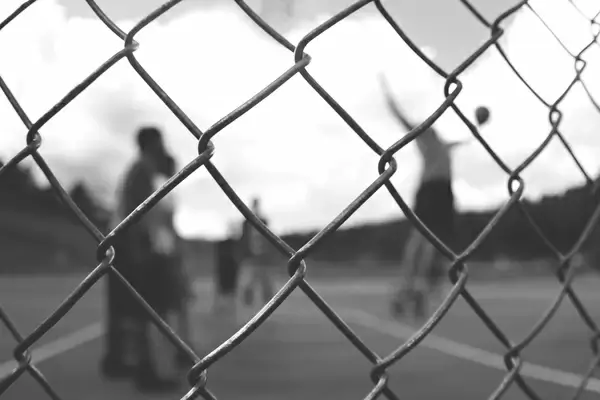 abstract ball barbed wire barrier black and white