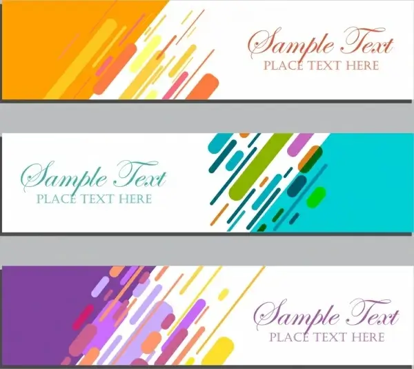 abstract banner templates multicolored geometric decoration
