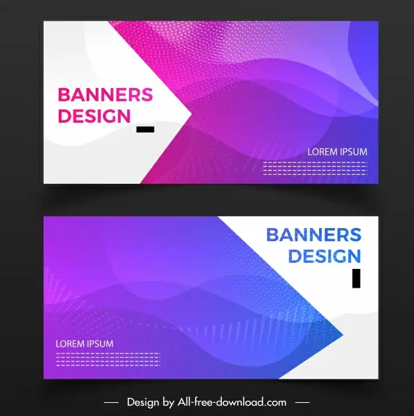 abstract banner templates violet modern dynamic design