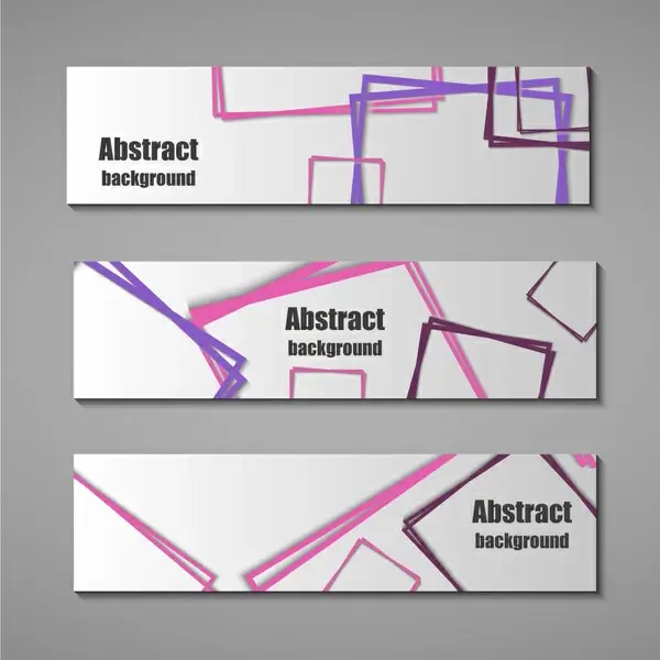 abstract banners design sets with squares arrangment background