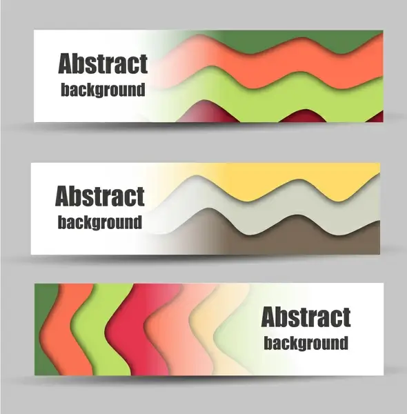 abstract banners design with colorful curves steps background