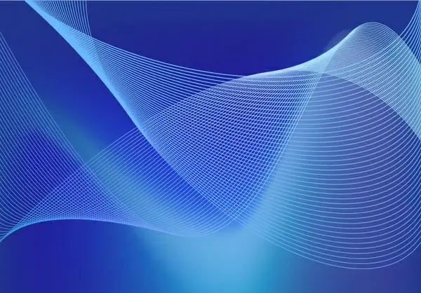 abstract blue business technology wave lines vector background