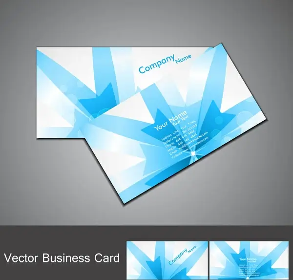 abstract blue colorful business card set vector