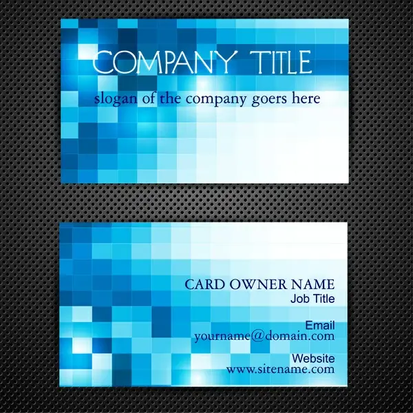 abstract blue square business card templates