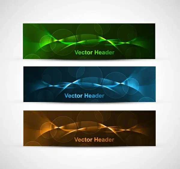 abstract bright colorful website header set vector illustration