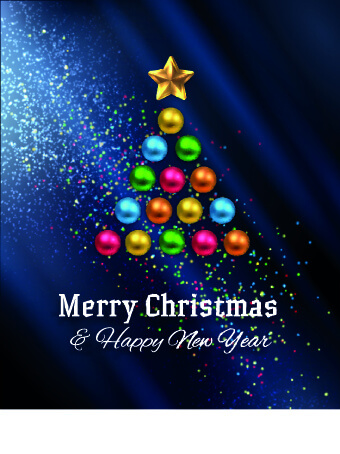 abstract christmas tree with blue background