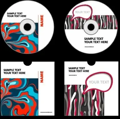 abstract colored dvd and cd disk packing cover vector