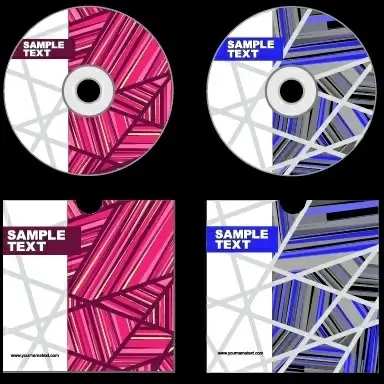 abstract colored dvd and cd disk packing cover vector