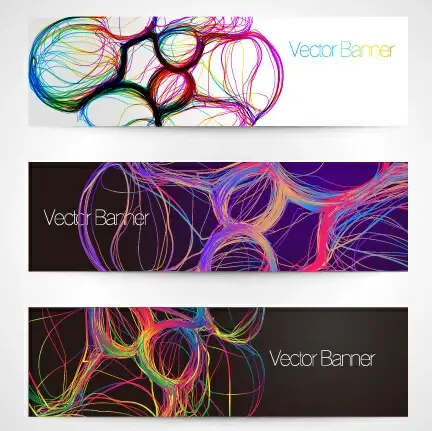 abstract colored lines banner vector