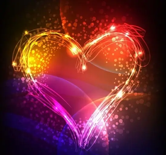 abstract colorful heart valentine background