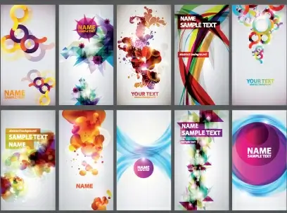 abstract colorful set of business cards elements vector