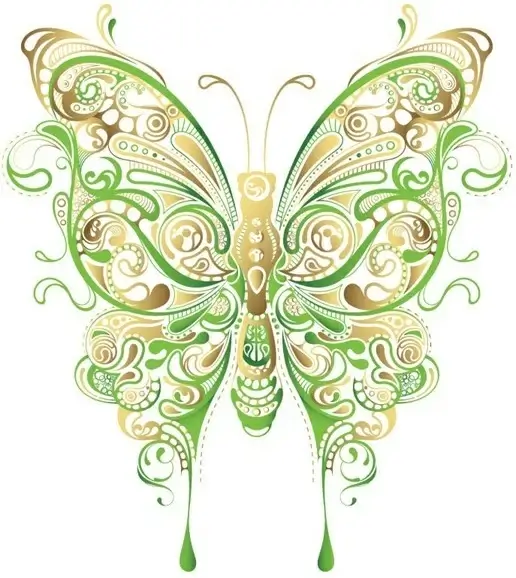 abstract floral butterfly vector art